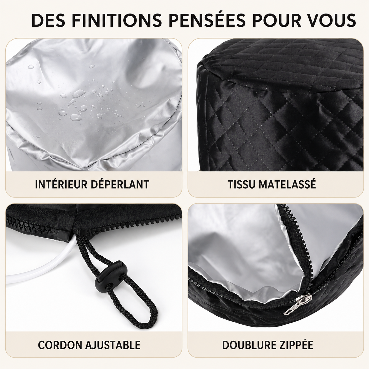 Bonnet Chauffant Capillaire Électrique – 10 Températures et Minuterie Réglable