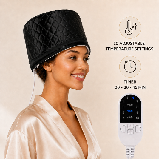 Bonnet Chauffant Capillaire Électrique – 10 Températures et Minuterie Réglable
