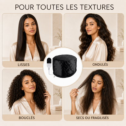 Bonnet Chauffant Capillaire Électrique – 10 Températures et Minuterie Réglable